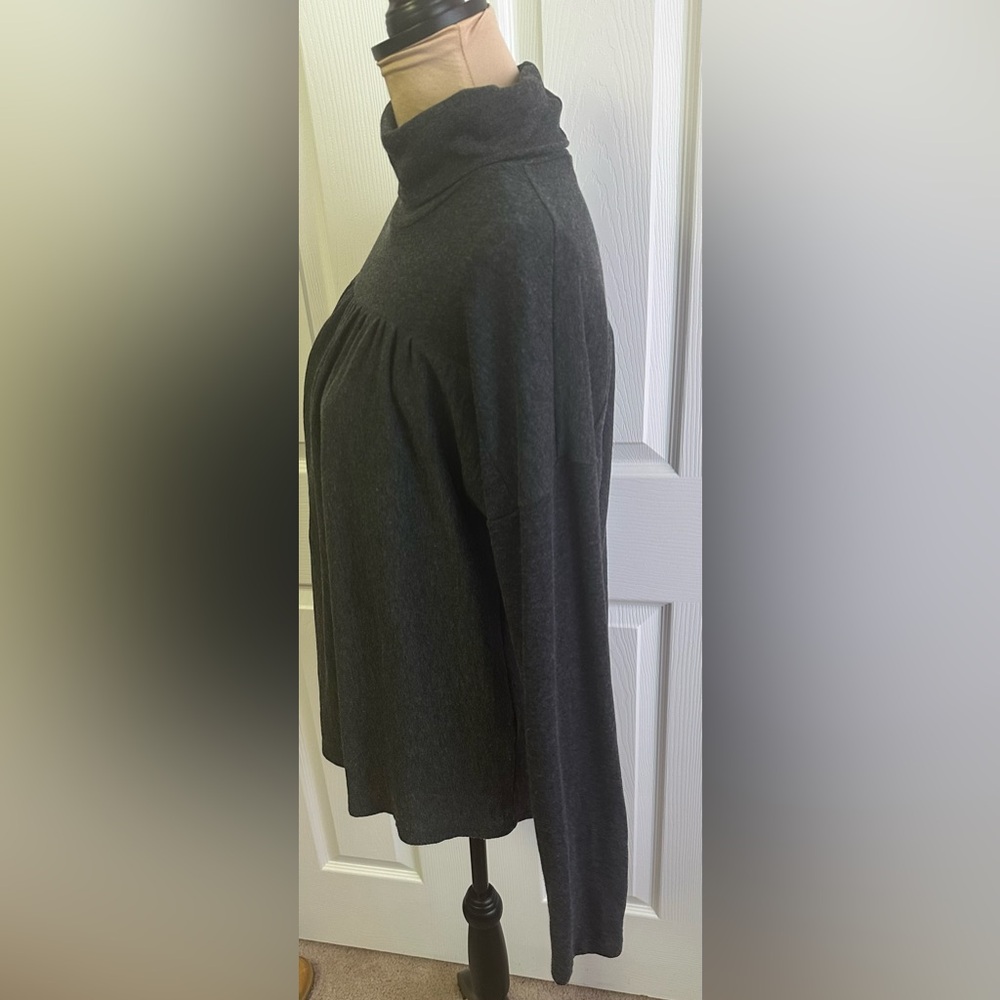 Maeve by Anthropologie Dark Gray Long Sleeve Turtleneck Top - Picture 3 of 6